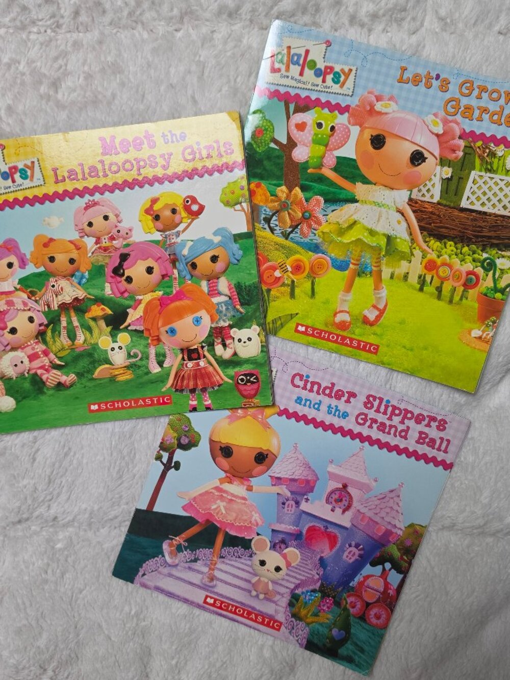 Lalaloopsy Scholastic Book Lot of 3 Cinder Slippers Meet Girls Garden Kids